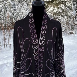 ADDED DIMENSIONS for CATHERINES Open Front Cardigan Size 2X Luxury Metallic